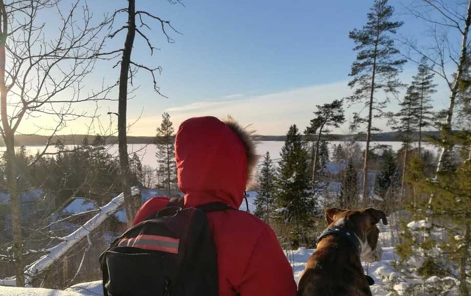 Rudus pro mari matilainen ulkoilee luonnossa