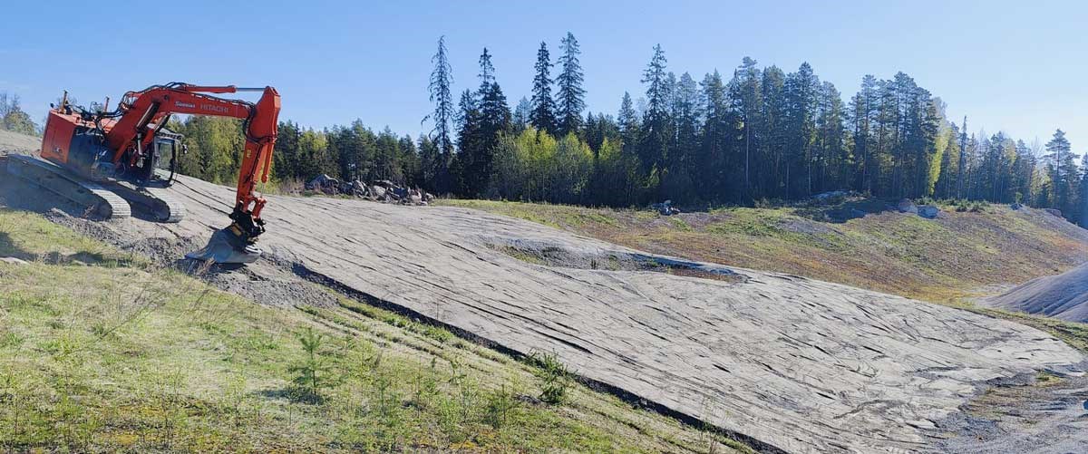 Kivenottoalueiden ennallistaminen - betonimurske toimii myös maaperän parantajana